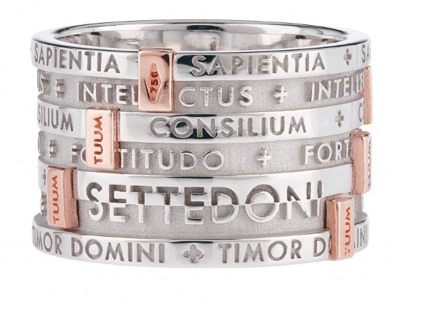 Tuum Anello 7 in Argento Rodiato e Oro Rosa