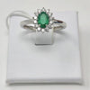  Maiocchi Milano White Gold Ring with Diamonds and Emerald 0.45 ct