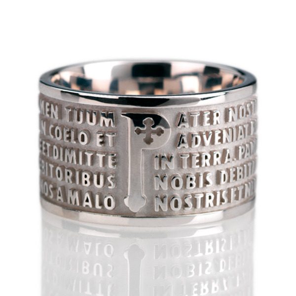 Tuum Animae Pater Ring in Rhodium Plated Silver