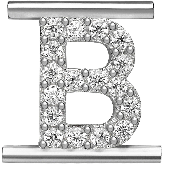  Eleonora Giordani Letter Rhodium plated silver B