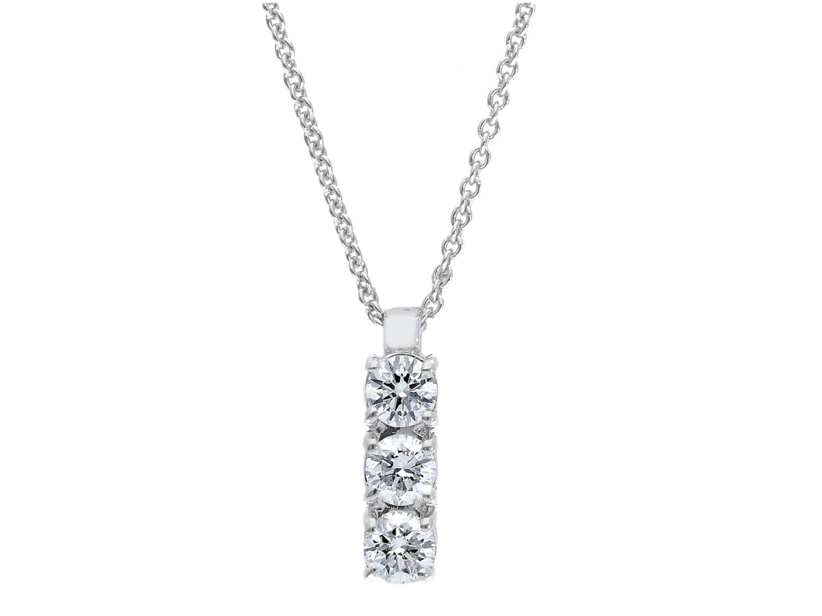 Trilogy White Gold Necklace with 0.30 ct Diamonds