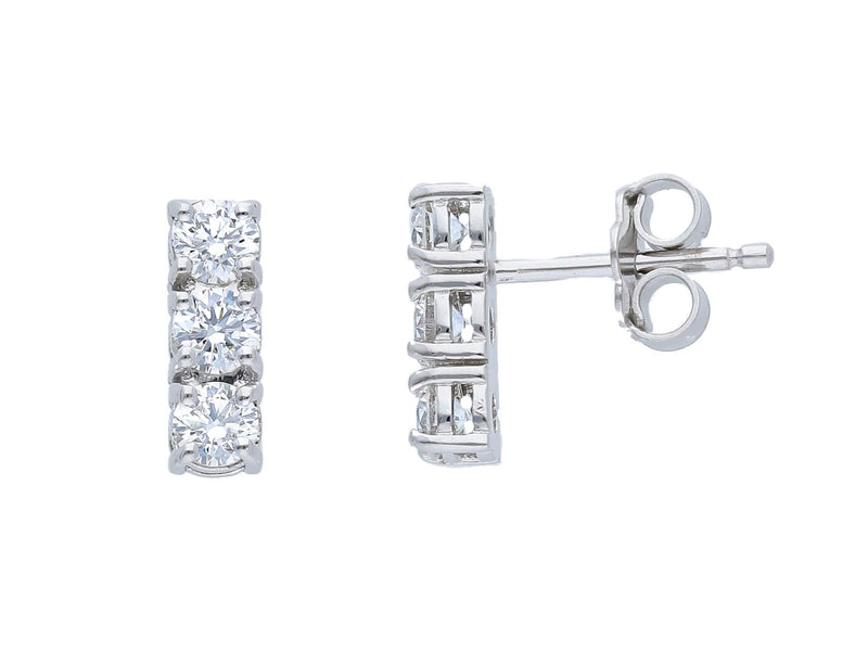  Trilogy earrings with 0.88 ct diamonds