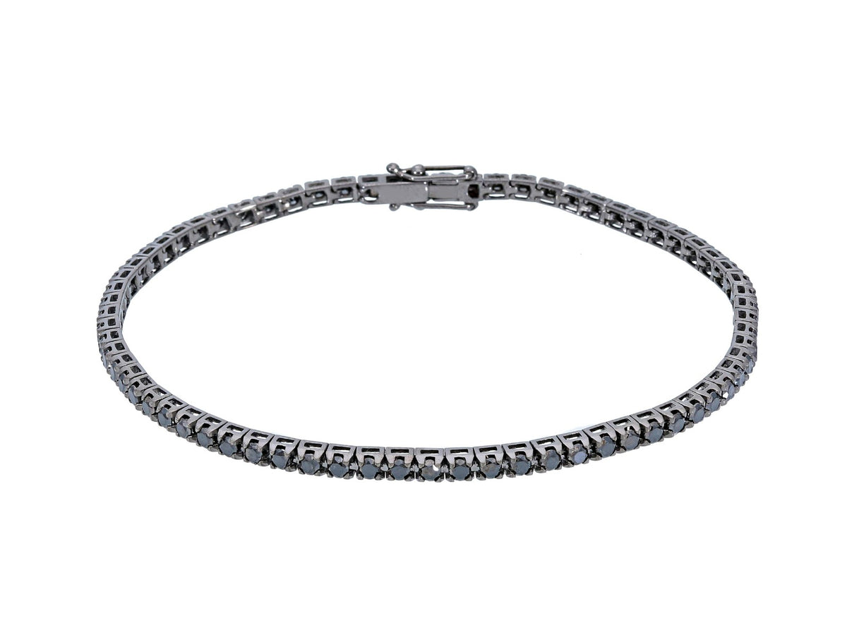 Gold Tennis Bracelet with Black Diamonds 2.30 ct