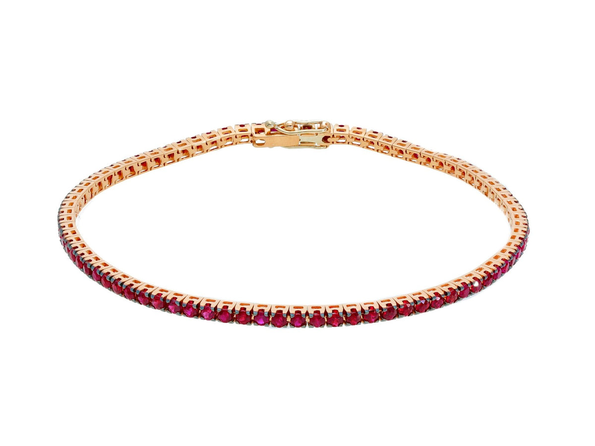 Maiocchi Milano Bracciale Tennis Oro Rosa e Rubini ct. 3,00