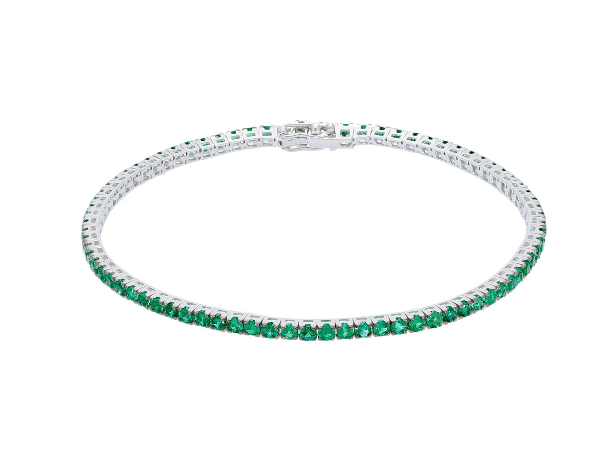  Maiocchi Milano Tennis Bracelet 19.5 cm with Emeralds ct. 2.37