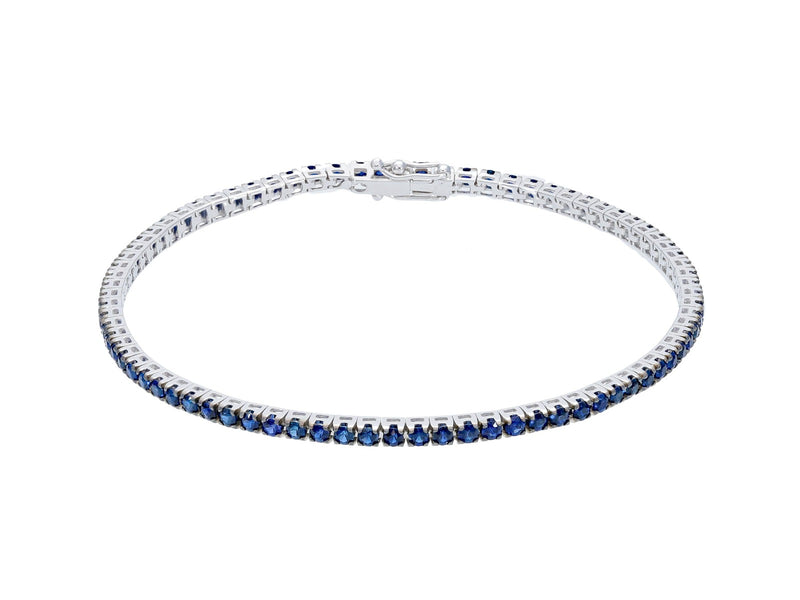 Maiocchi Milano Bracciale Tennis Cm 19,5 con Zaffiri Blu ct. 3,26