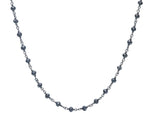  White Gold Necklace with Interspersed Black Diamonds 12.75 ct
