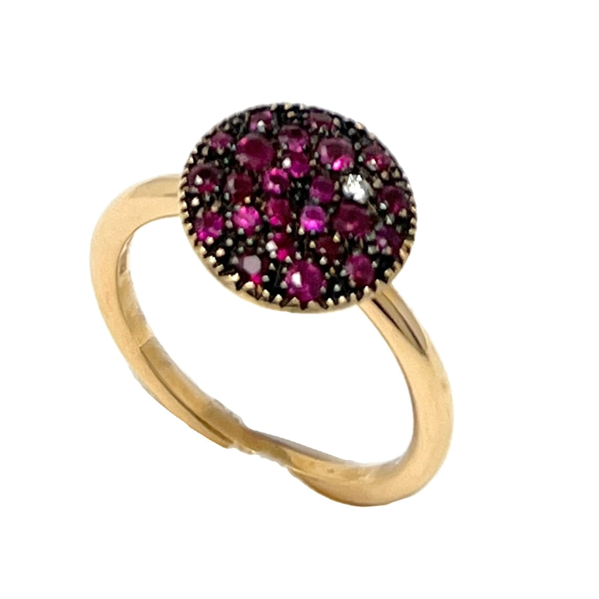 Round Antelope Ring with Rubies