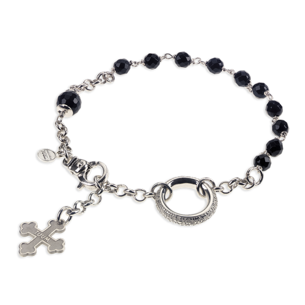 Bracciale Tuum Flore argento e onice