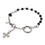  Tuum Flore silver and onyx bracelet