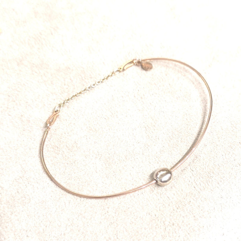  CUPID BRACELET IN 9KT ROSE GOLD WITH 925 SILVER PEBBLE