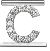  Eleonora Giordani Letter Rhodium-plated silver C