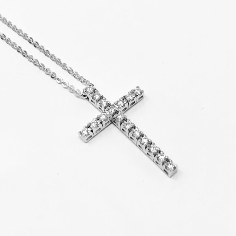 Girocollo Croce Diamanti ct 0.22