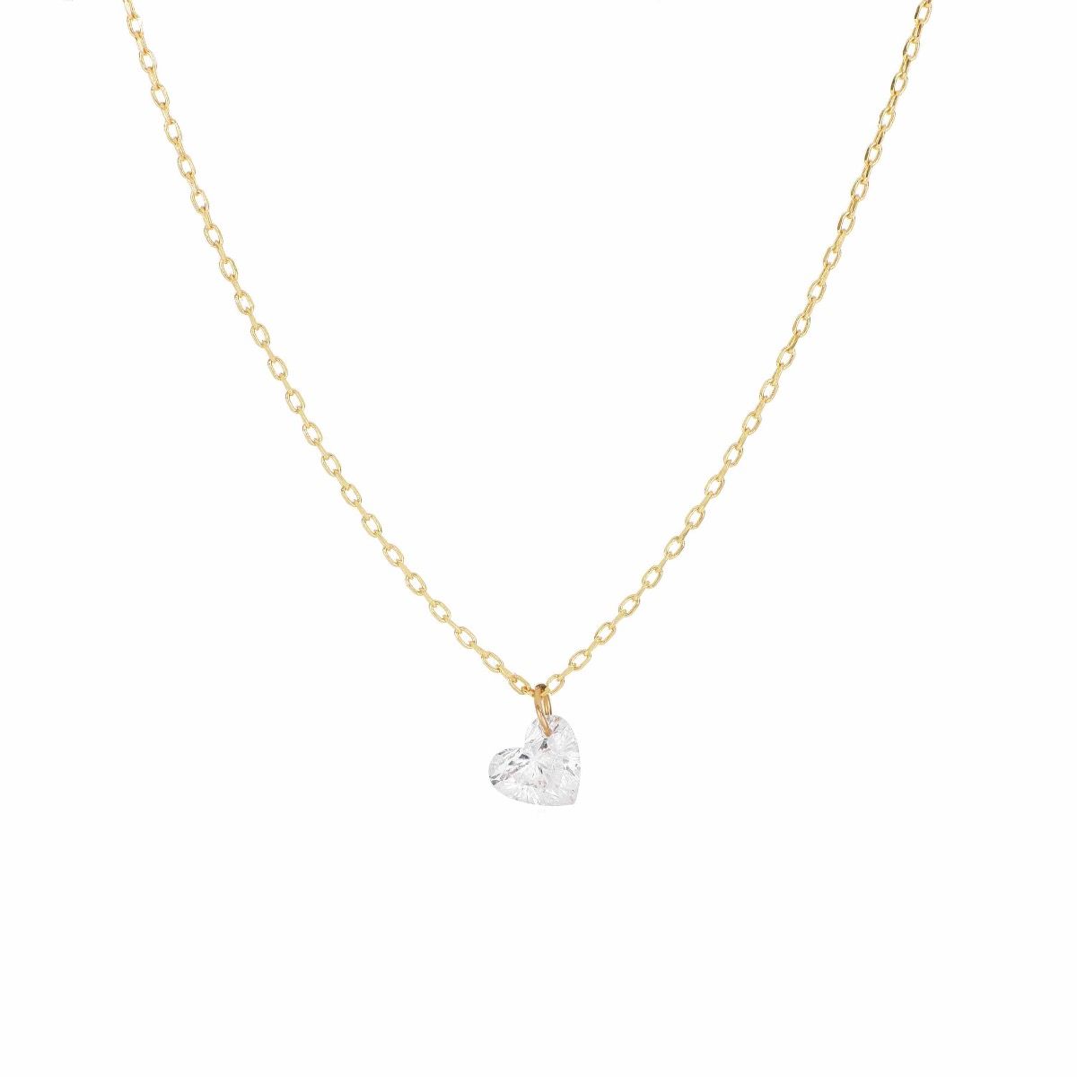 Maman et Sophie Girocollo oro giallo 18kt con diamante nudo  cuore ct.0.25 GCNUDC25