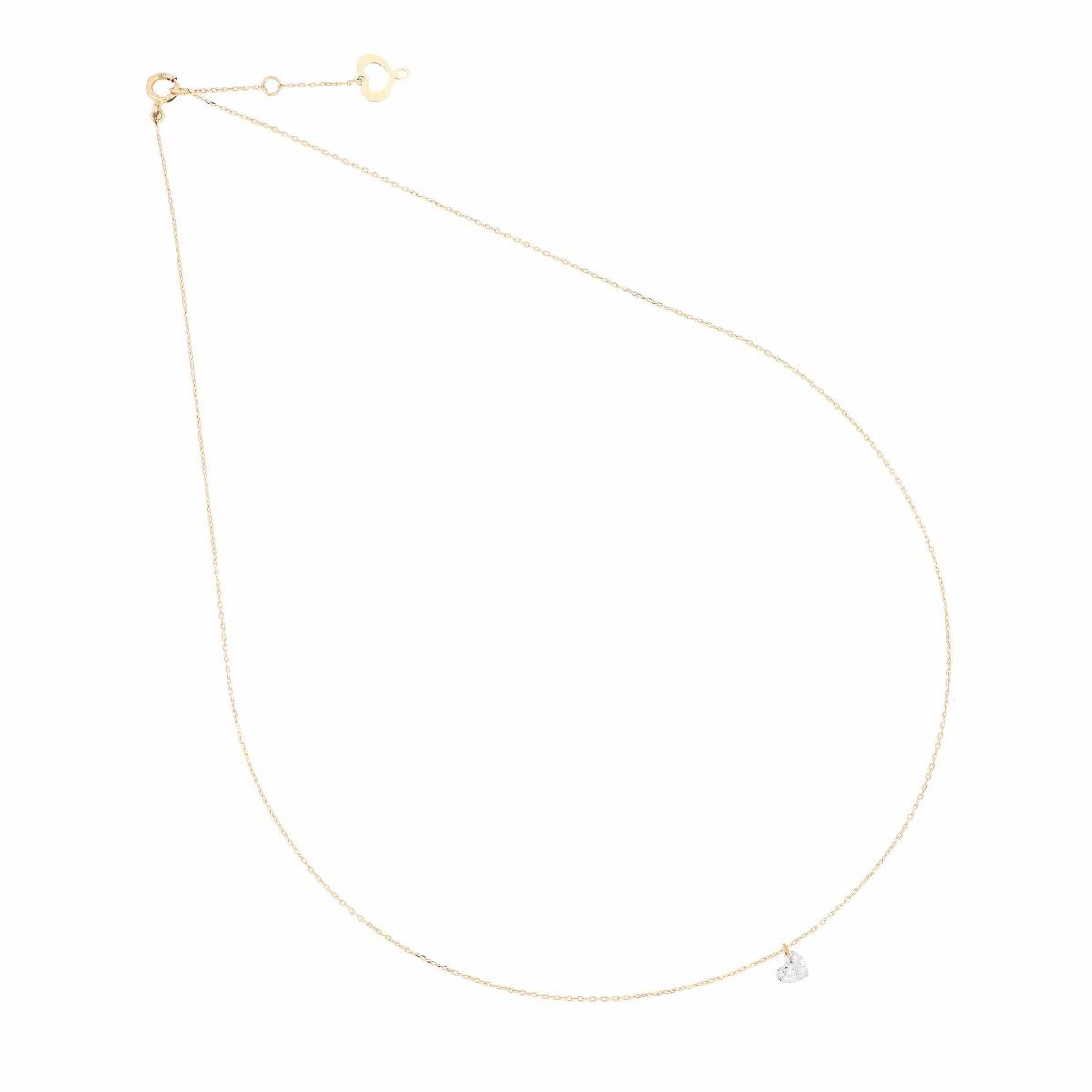 Maman et Sophie Girocollo oro giallo 18kt con diamante nudo  cuore ct.0.25 GCNUDC25