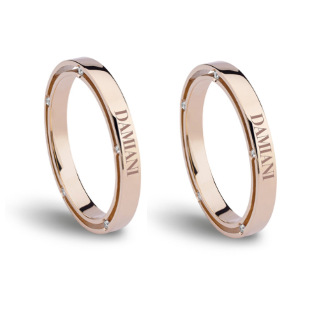 Damiani Fedi Nuziali D.Side in Oro Rosa Diamanti 3,3 mm