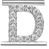  Eleonora Giordani Letter Rhodium-plated silver D