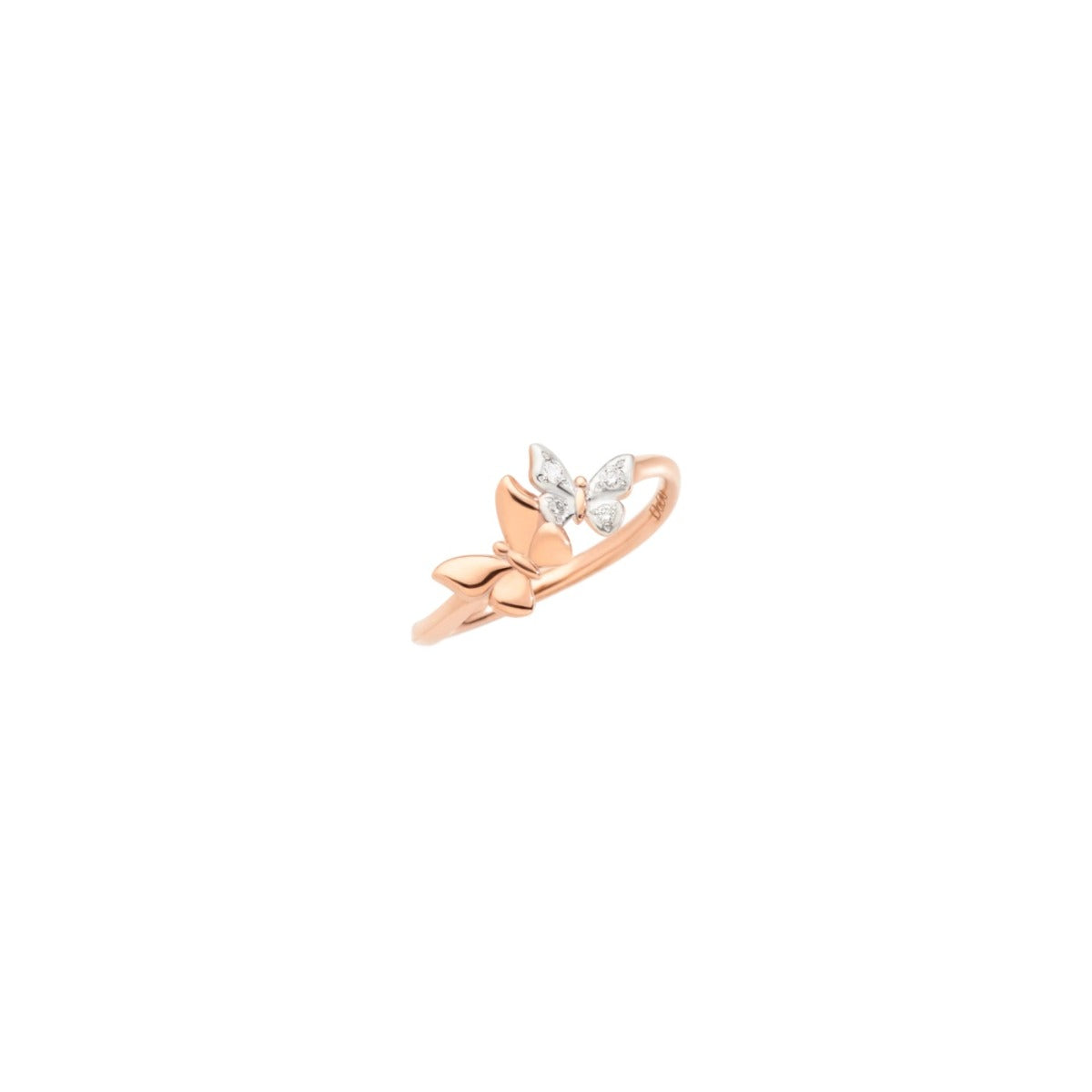 Dodo Anello Farfalla Prezioso Oro Rosa 9k e Diamanti