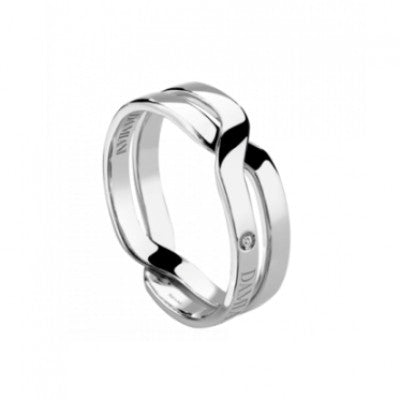 Damiani Anello Abbraccio in Oro Bianco e Diamante