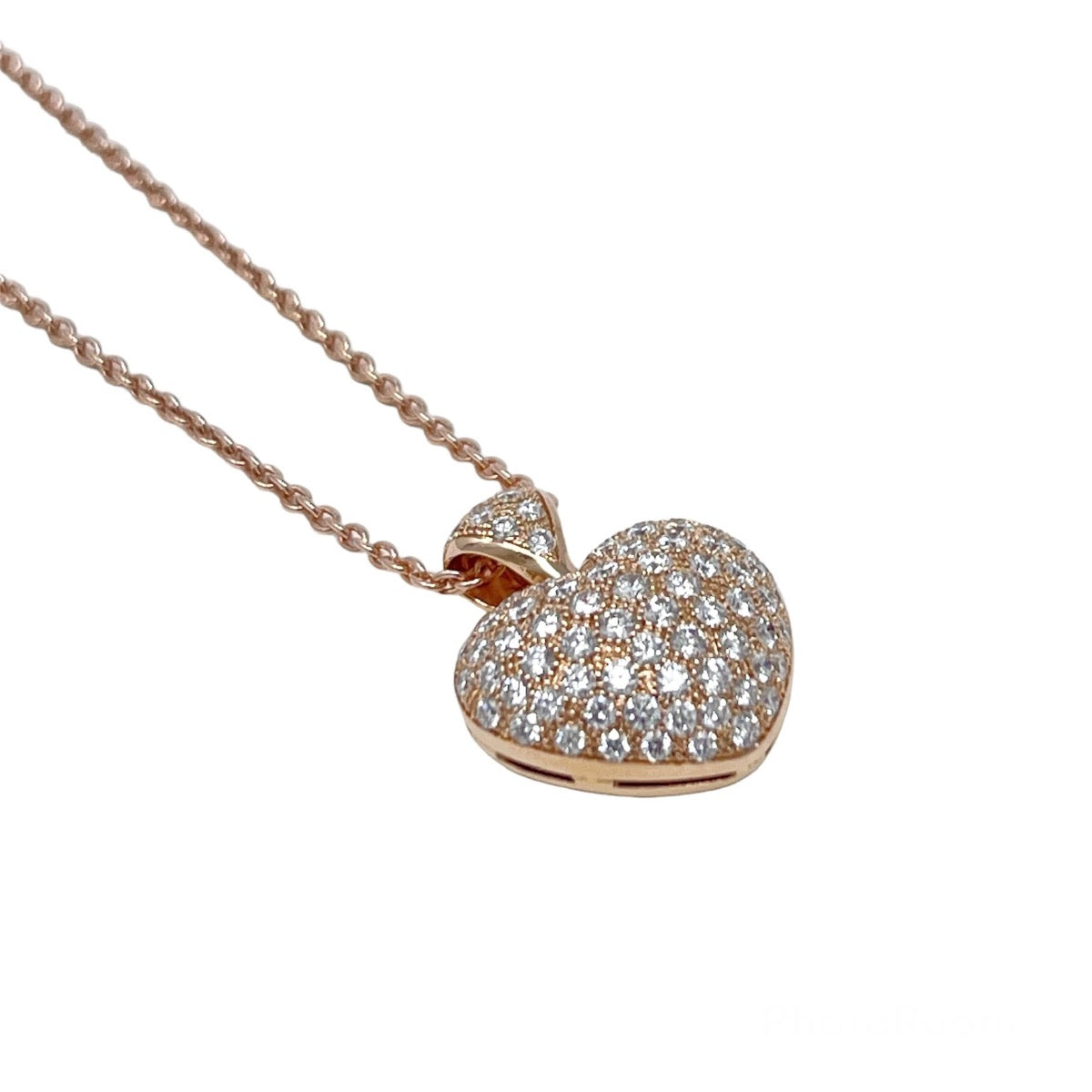 Antelope Heart Necklace in Rose Gold and Diamonds 1.87 ct