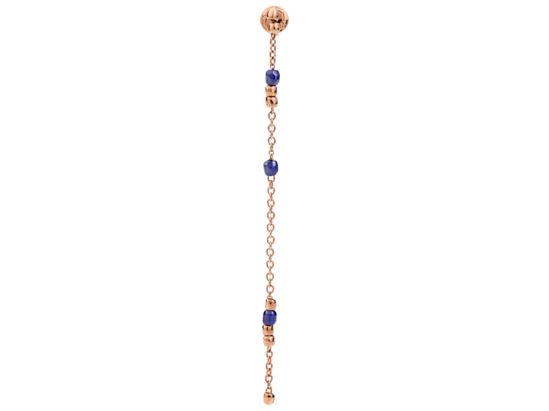  Dodo Mini Granelli Pendant Earring in Rose Gold and Blue Ceramic