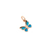  Dodo Butterfly Charm 9kt Rose Gold and Blue Enamel