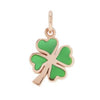  Dodo Four-leaf Clover Pendant in Rose Gold with Cathedral Green Enamel