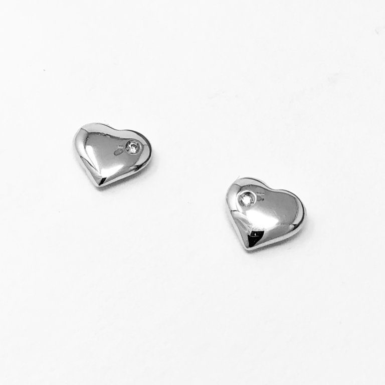  Heart earrings with diamonds 0.01 ct G