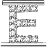  Eleonora Giordani Letter Rhodium plated silver E