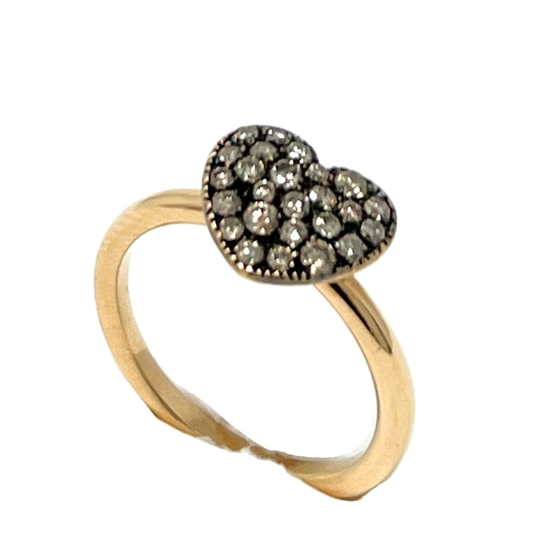  Antelope Heart Ring with Brown Diamonds
