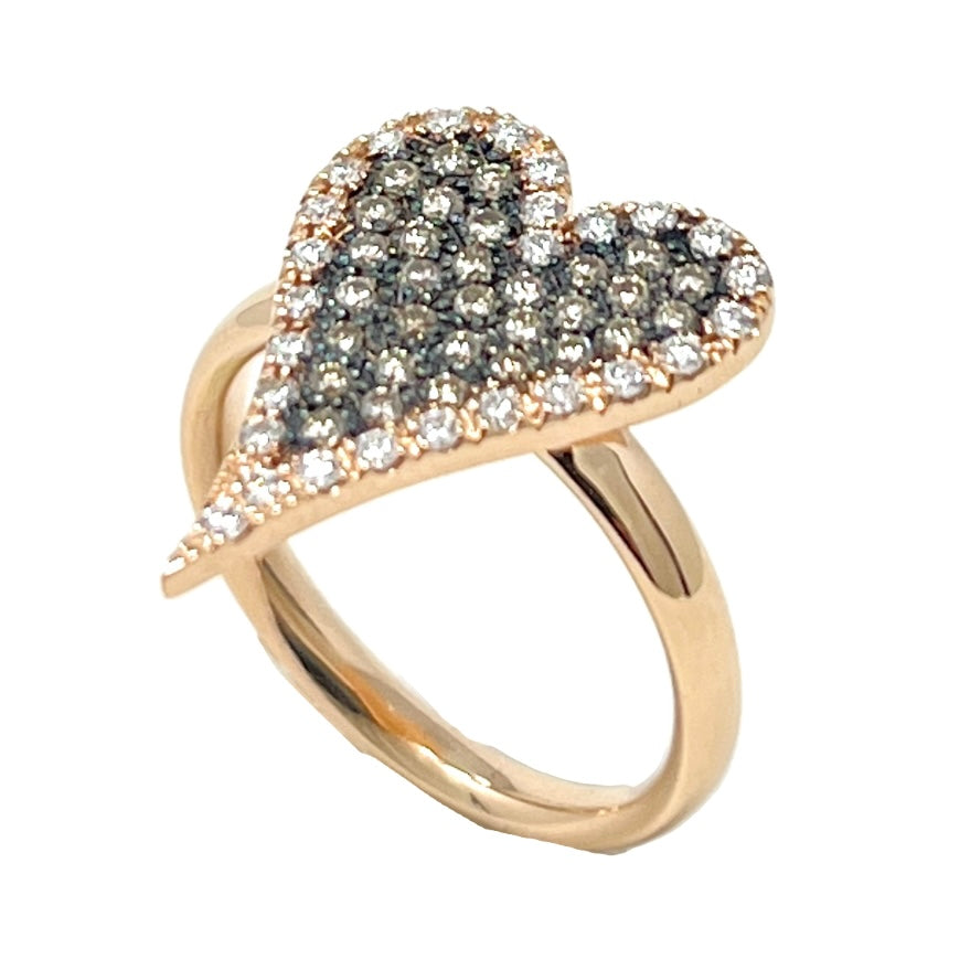 Antelope Heart Passion Ring in Rose Gold and Diamonds