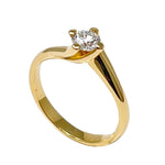  Solitaire Ring in Yellow Gold and Diamond 0.40 ct E VS2