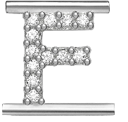  Eleonora Giordani Letter Rhodium-plated silver F