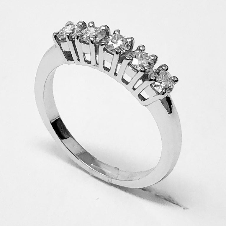 anello fedina con diamanti ct 0,50 G VVS