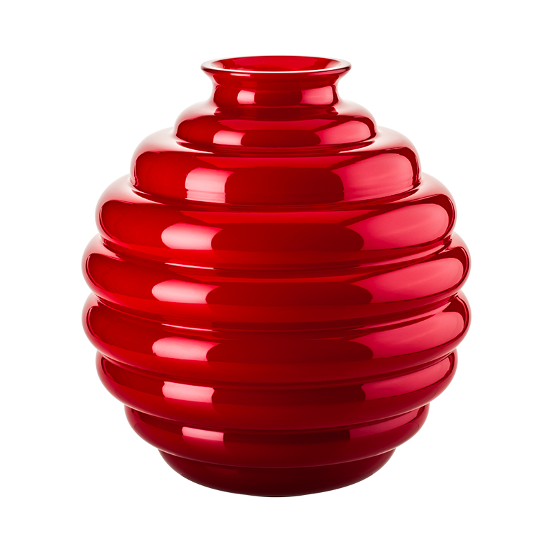 Vase Venini En Verre De Murano - Modèle Deco, Couleur Verde Rio Sabbiato, Hauteur 24.5 Cm