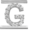  Eleonora Giordani Letter Rhodium-plated silver G