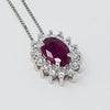  Maiocchi Milano White Gold Necklace with Diamonds and Ruby ct 0.45