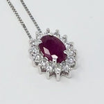  Maiocchi Milano White Gold Necklace with Diamonds and Ruby ct 0.45