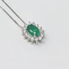  Maiocchi Milano White Gold Necklace with Diamonds and Emerald ct 0.45