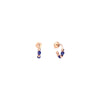  Dodo Hoop Earrings Mini Granelli Rose Gold and Blue Ceramic