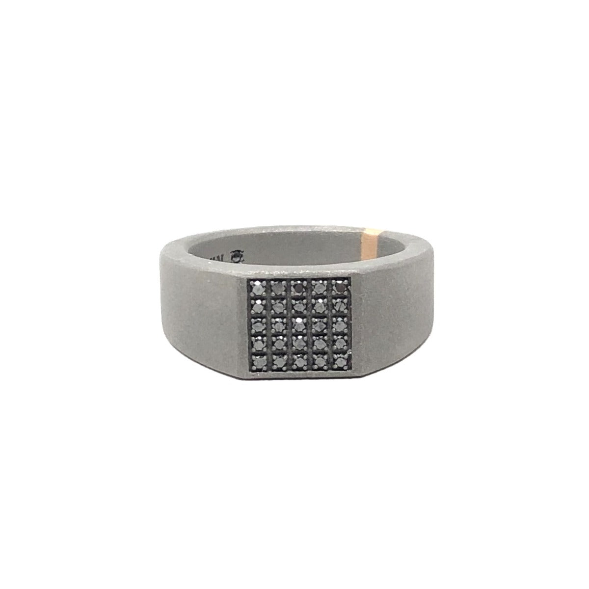 Mano Jewels Titanium and Black Diamond Ring