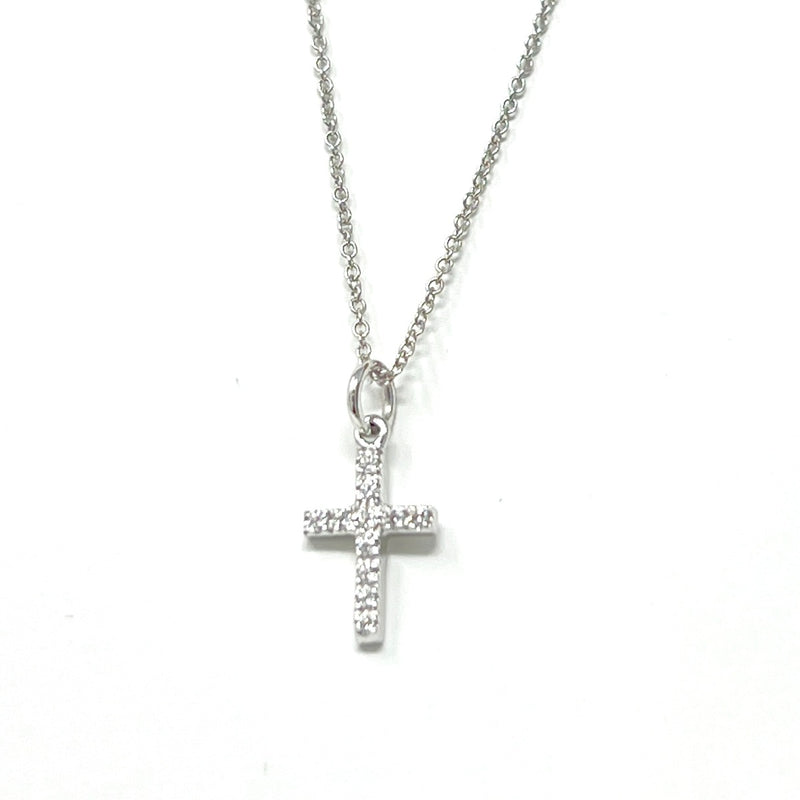  Antelope Cross Necklace in White Gold and Diamonds
