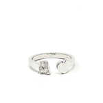  Initial Antelope Ring In White Gold and Diamonds