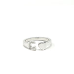  Antelope Initial G Ring in White Gold and Diamonds