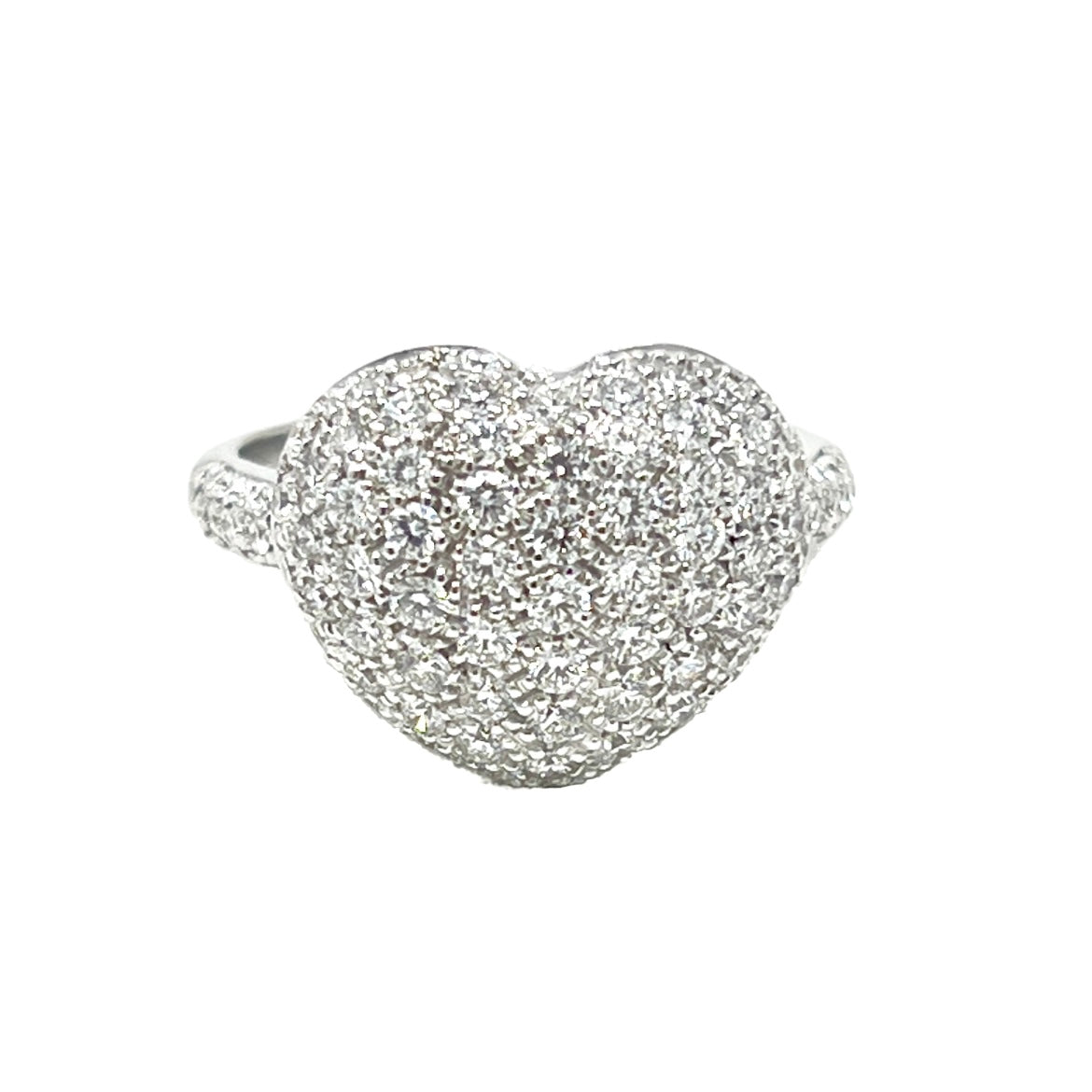 Antelope Heart Ring in White Gold and Diamonds