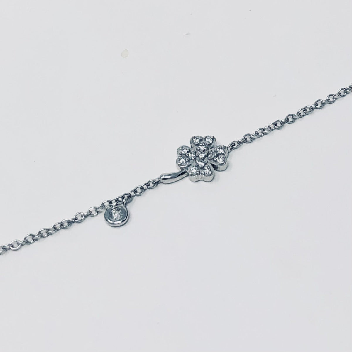 Maiocchi Milano Four Leaf Clover Bracelet with Diamonds 0.09 ct