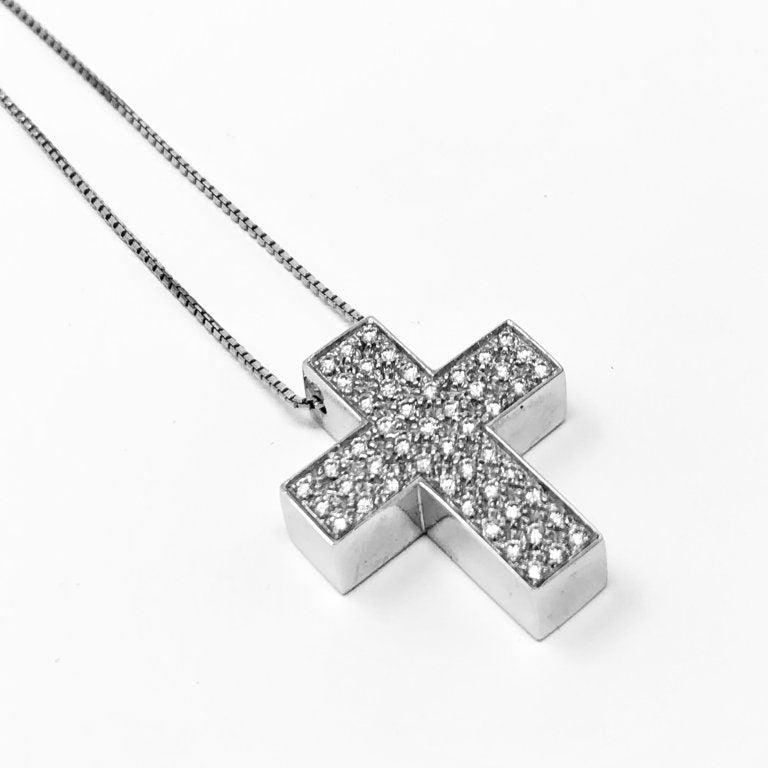 Medium Cross Necklace with 0.55 ct Diamonds