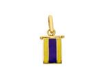  Nautical Flag Pendant in 18kt Yellow Gold and Enamel Letter D