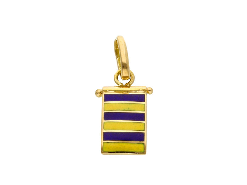  Nautical Flag Pendant in 18kt Yellow Gold and Enamel Letter G