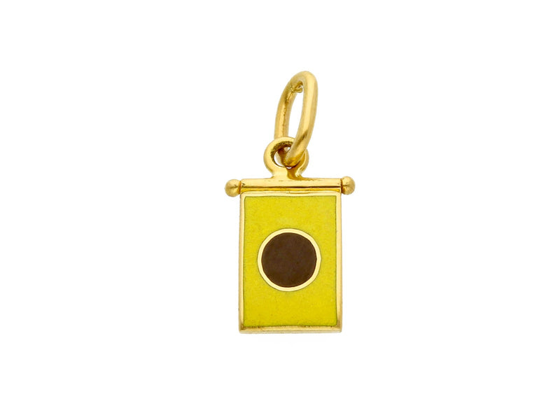  Nautical Flag Pendant in 18kt Yellow Gold and Enamel Letter I